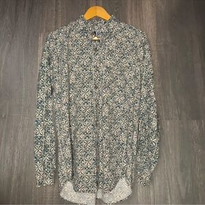 Sutter & Grant Vintage Geometric Print Button Down Shirt Size L